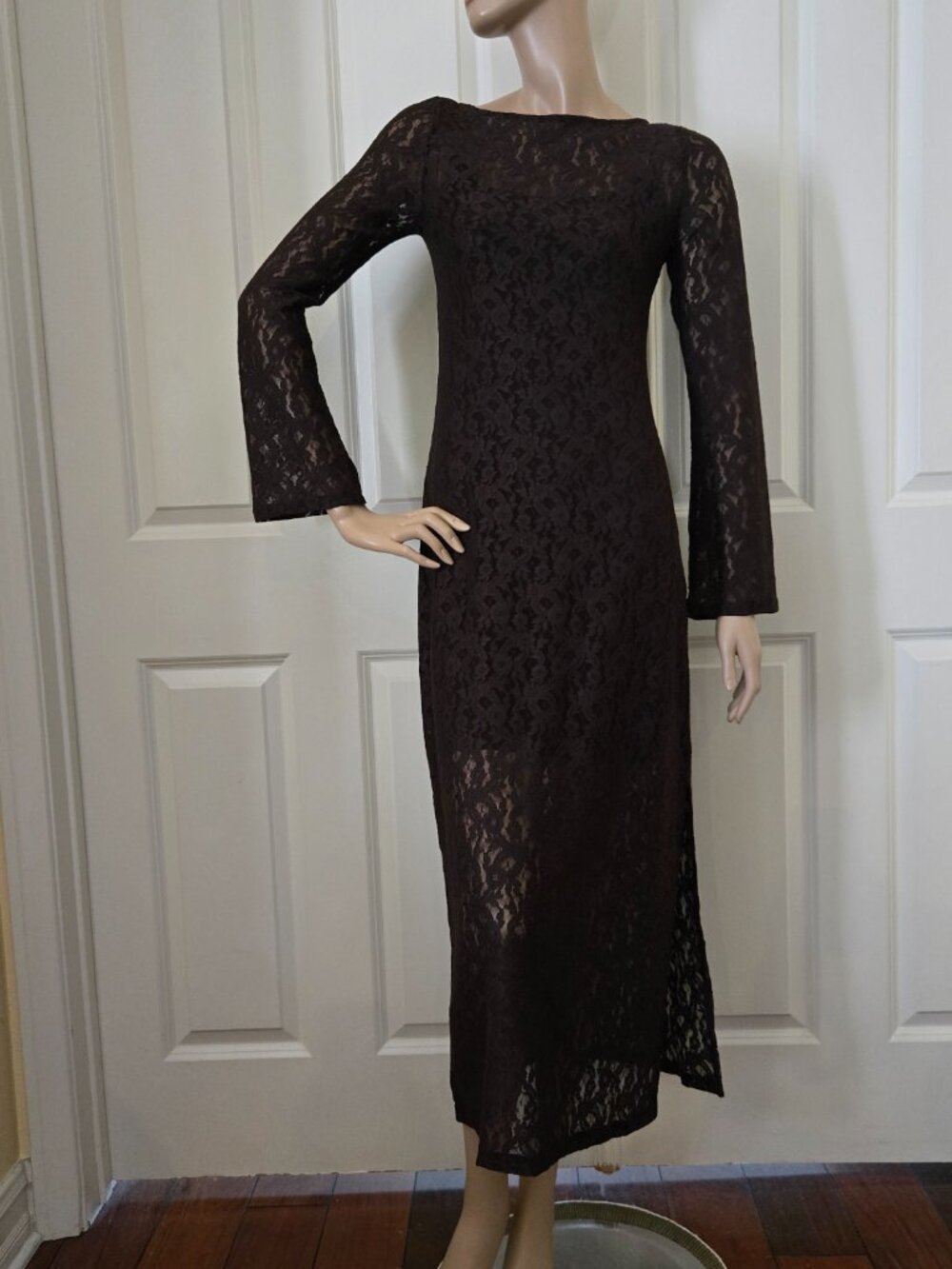 Gap Lace Maxi Dress Brown
